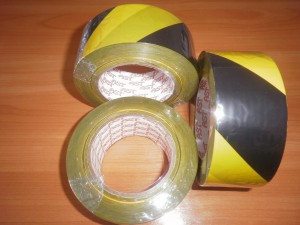 Оградительная лента (сигнальная желто-черная)